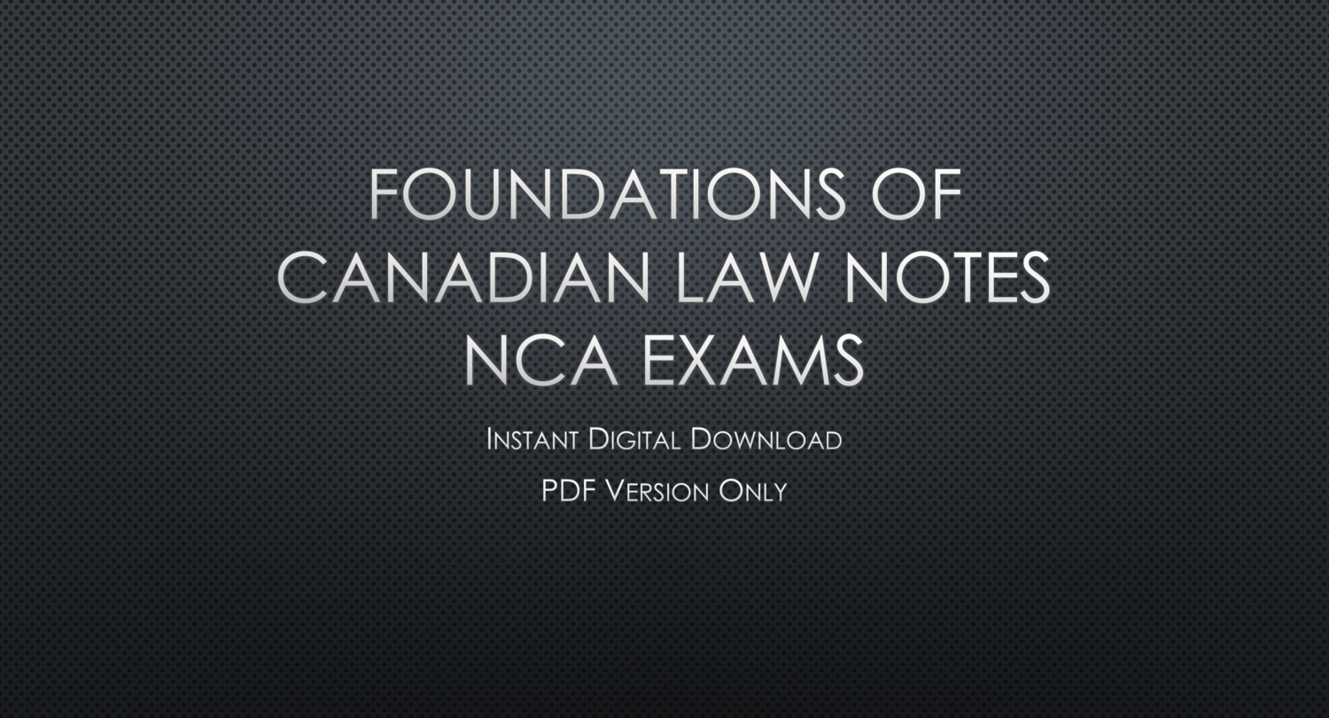 Nca Tutor Ncanotes Foundations Of Canadian Law Notes